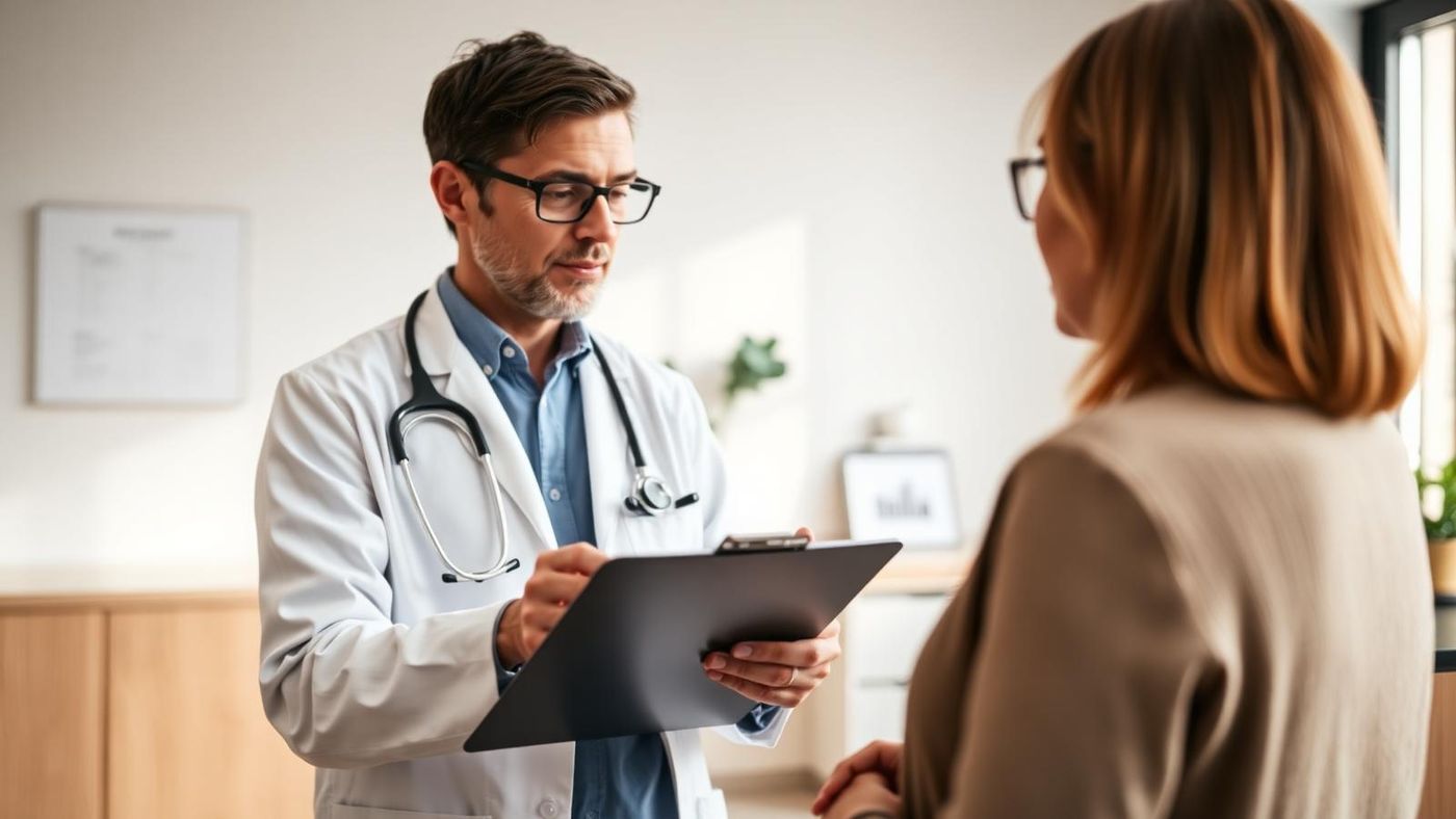 Doctor consultation in a private German clinic